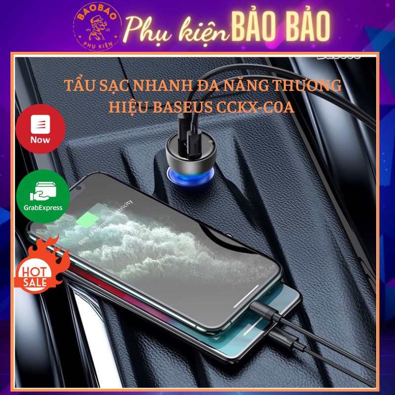 Tẩu sạc nhanh đa năng thương hiệu Baseus CCKX-C0A tích hợp Type-C và USB S1