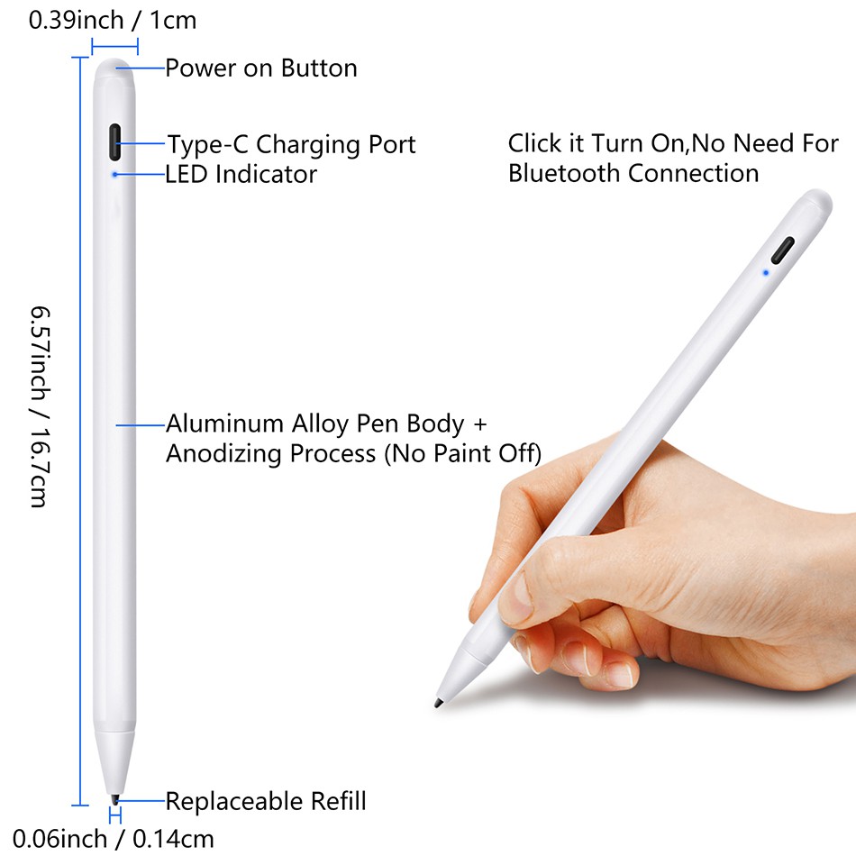 Bút cảm ứng WIWU Stylus Pencil X dành riêng cho các loại IPad , Palm Regection (tỳ tay vẫn sử dụng được) chính hãng