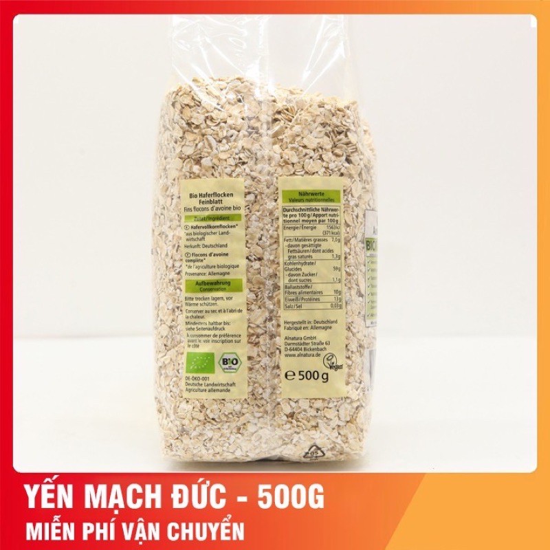 Yến Mạch Ăn Liền Hafer Nhập khẩu 100% Đức Gói 500g