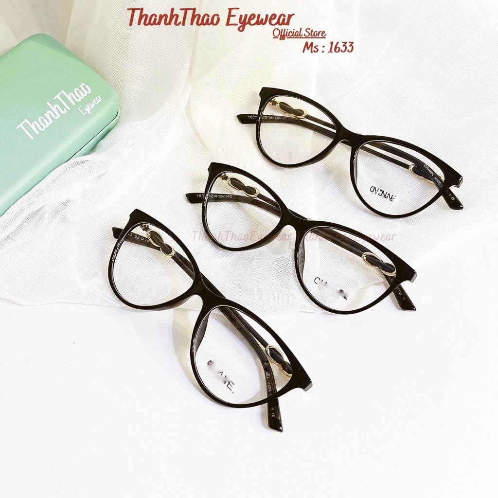 Kính Mắt Mèo, Gọng Kính Cận Nữ Đẹp THANHTHAO EYEWEAR Đen Mắt Nhỏ Dễ Đeo M1633