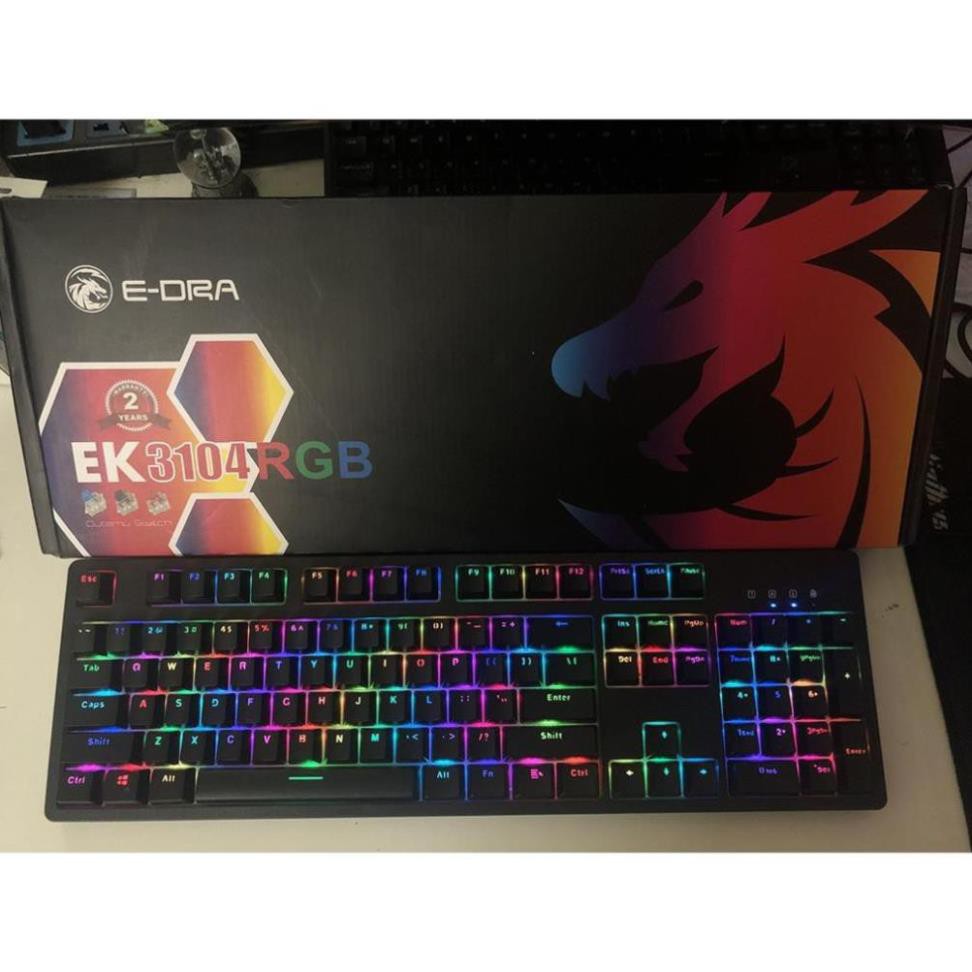 Bàn phím cơ  EDRA EK3104 - Phiên bản 2021 - Huano Switch - Led RGB - Màu đen - Blue/ Brown/ Red Switch - Bảo hành 2 năm | BigBuy360 - bigbuy360.vn