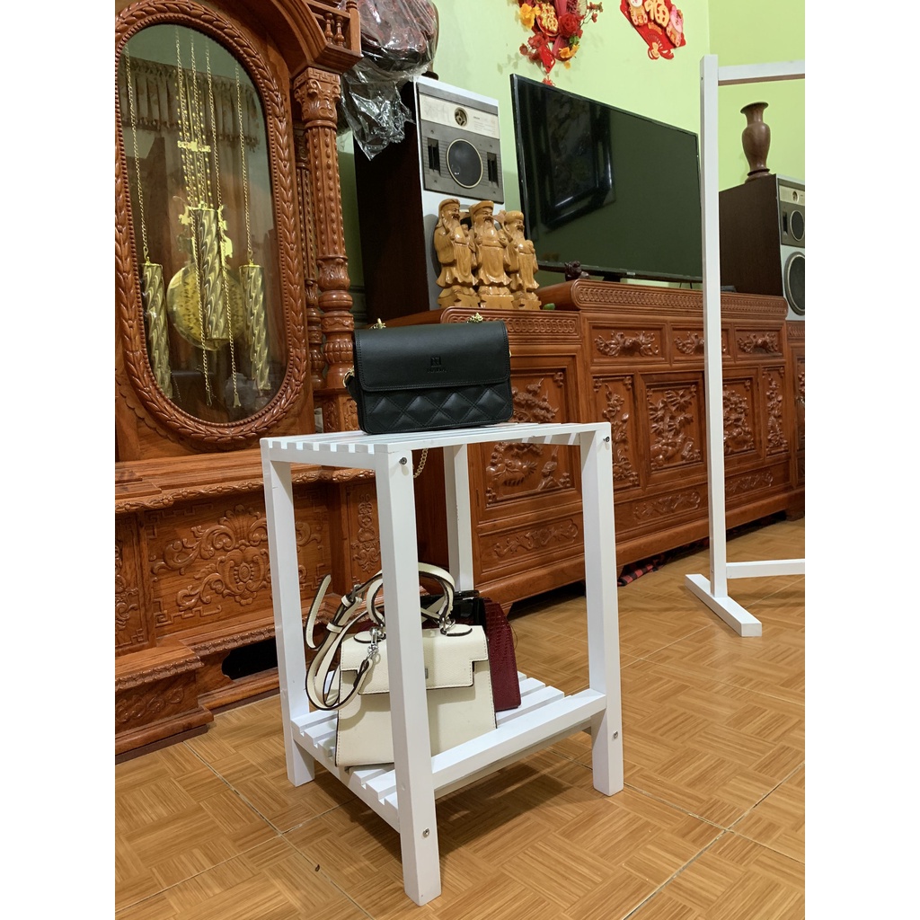 Kệ Đầu Giường Gỗ Thông BTC DECOR - Tap 2 Tầng Decor Phòng - Trang Trí Phòng, Chống Mối Mọt, Ẩm Mốc