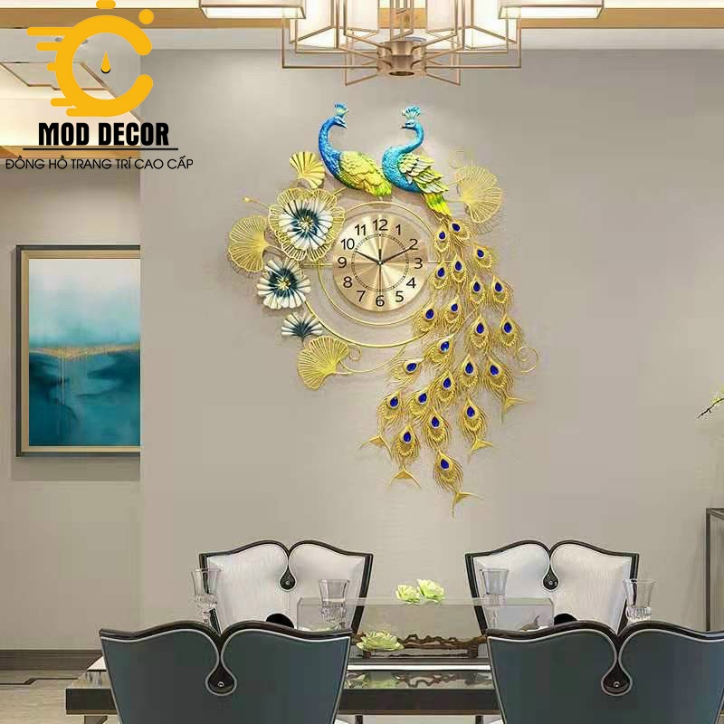 Đồng hồ treo tường kim trôi công đơn 2921 cỡ đại cho phòng khách rộng