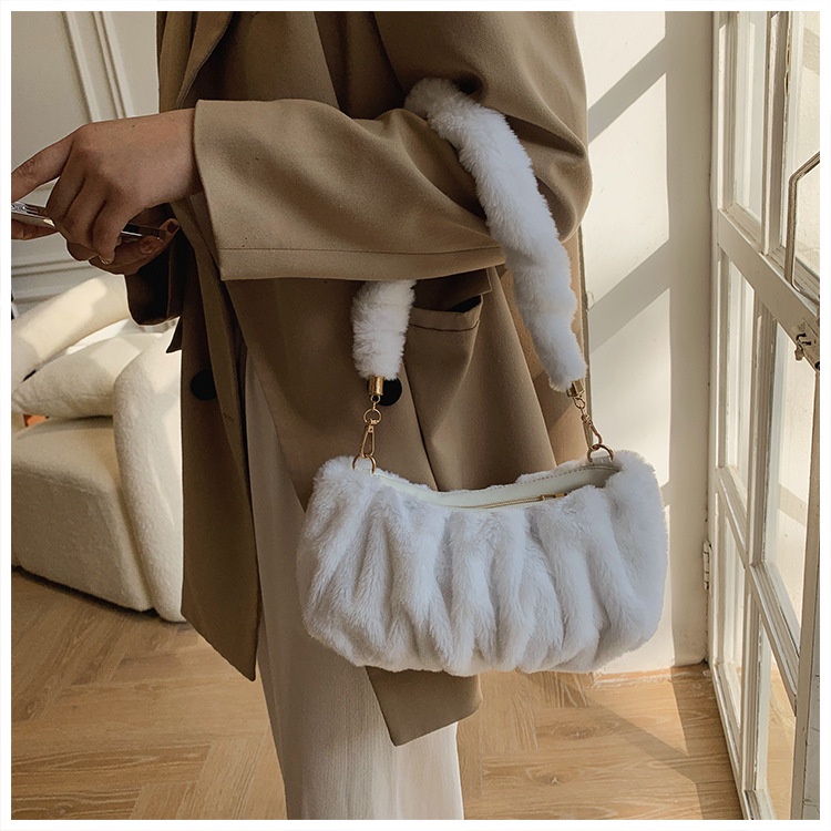 Túi Xách Đeo Vai Phủ Bông Xếp Ly Thời Trang Nữ Đơn Giản 2022