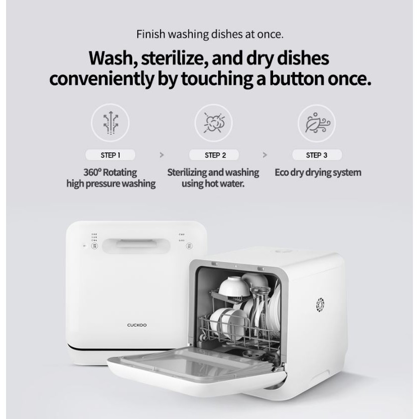 [CUCKOO] [READY STOCK] 72° C Compact Dishwasher / No Installation / Sterilizer / milk bottle / portable / local warranty