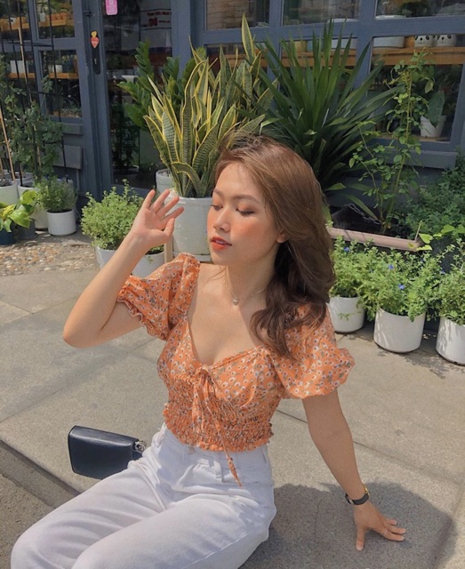(ảnh thật, hoả tốc)🥗FLORAL_CROPTOP (ÁO CROPTOP VOAN HOA)