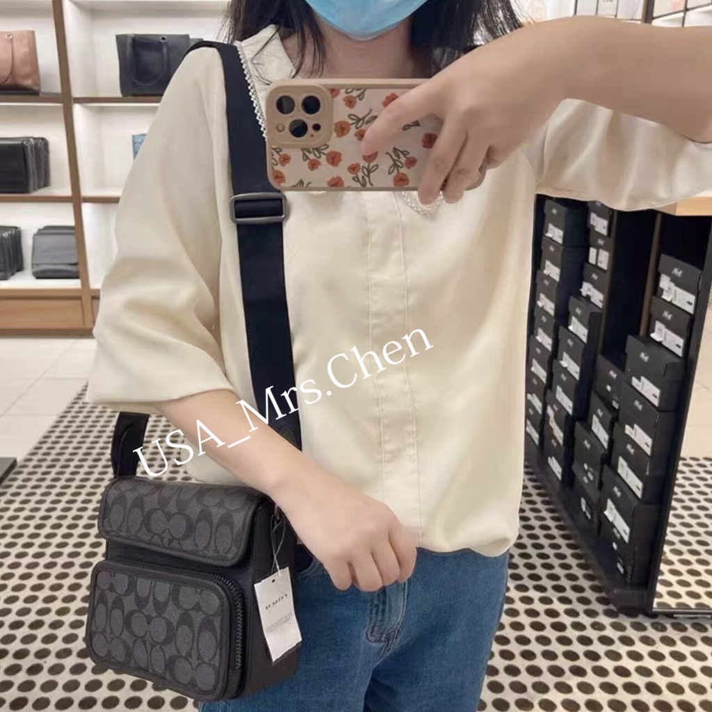 Túi máy ảnh COACH, chứng từ mua hàng chính hãng Túi máy ảnh Sullivan túi đeo chéo nam nữ