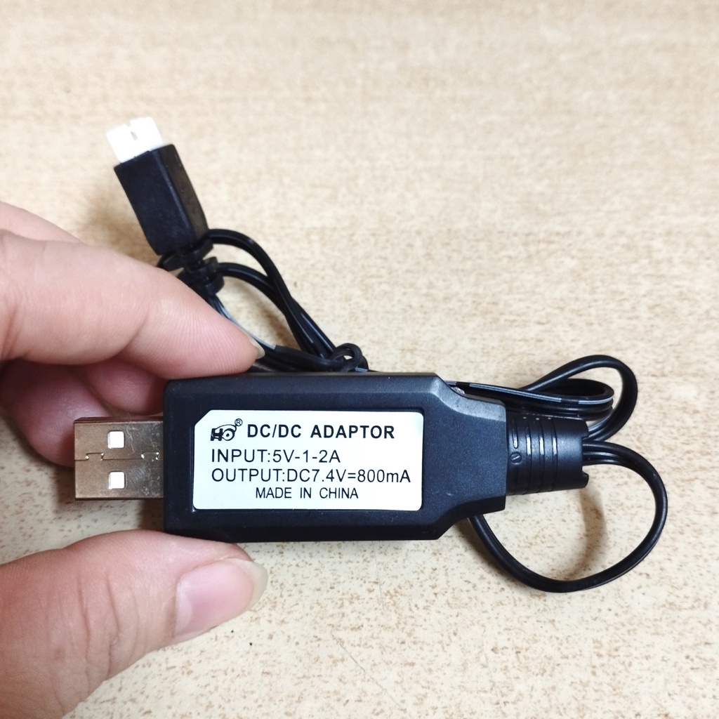 Dây cáp sạc usb điện áp 7.4V dung lượng 800mA chân cắm jack XH 2.54mm 3P