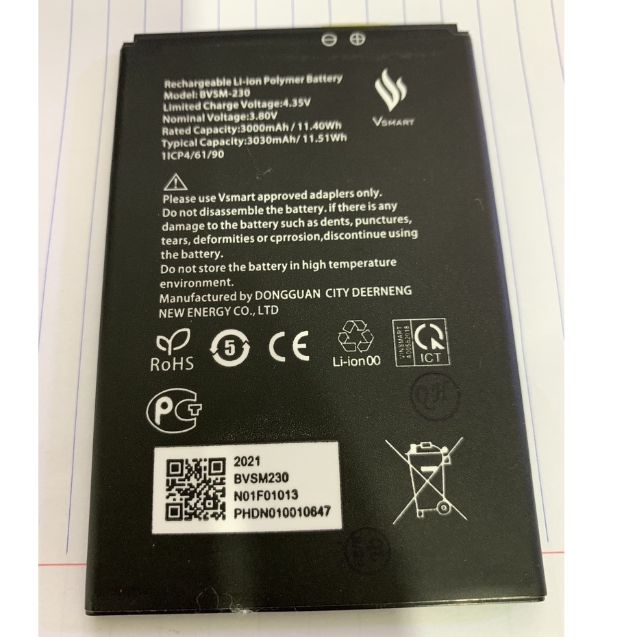 Pin Bee 3 / Vsmart / Bvs M230 / 3000mAh / zin Bảo hành