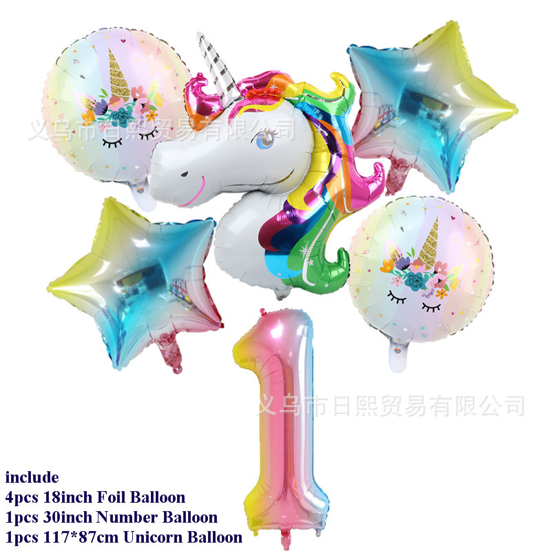 Set 6 Bong Bóng Hình Kỳ Lân 32inch Dùng Để Trang Trí Tiệc Sinh Nhật