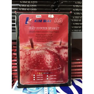Giấy in ảnh Kim Mai, Couche mờ 2 mặt định lượng 260g A4 50 tờ/ xấp