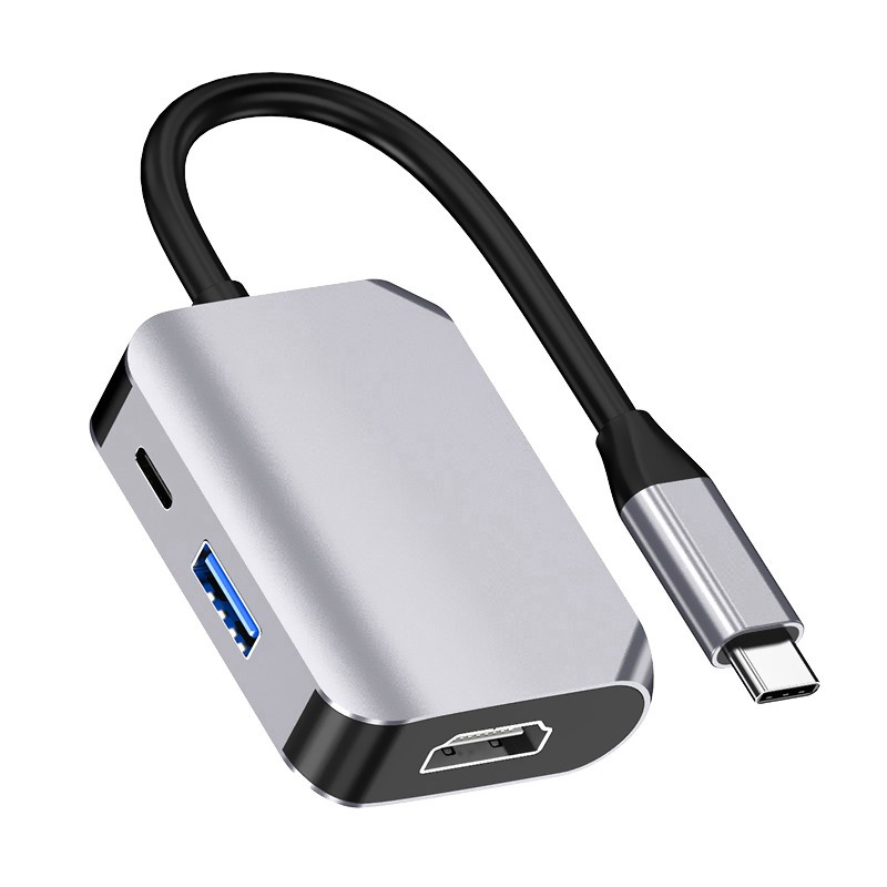 Type C 3 in 1 to HDMI Multiport Adapter Compatible HDMI+USB3.0+PD