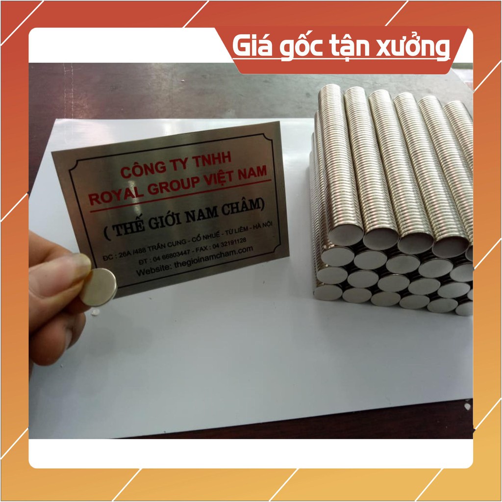 [Xả Kho] Nam châm viên đất hiếm 14x2mm, loại nam châm trắng mỏng lực hút mạnh.