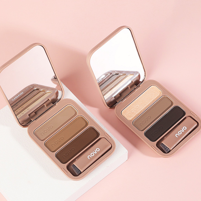 [Hàng mới về] Phấn kẻ mày Novo 2 bảng màu độ bóng cao kháng nước chống mồ hôi