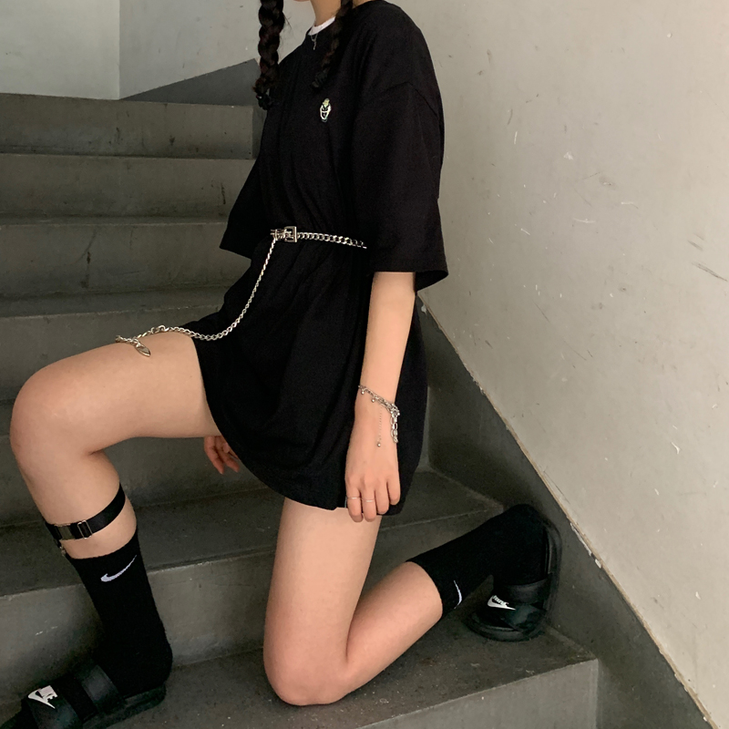 Thắt lưng chuỗi xích kim loại titan thép phong cách hiphop nam nữ 23601