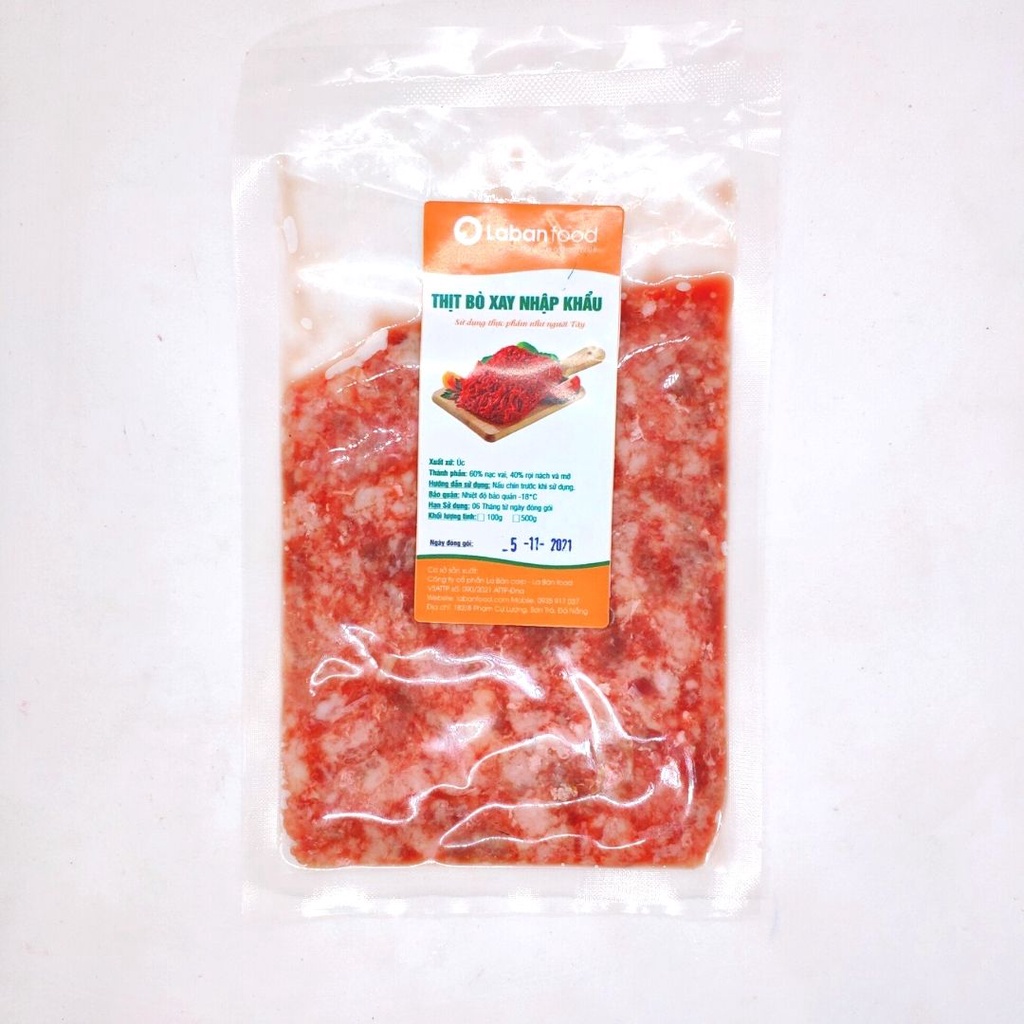- Thịt bò xay nhập khẩu 100g