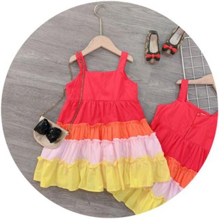 Váy cầu vồng tầng 2 dây cho bé gái