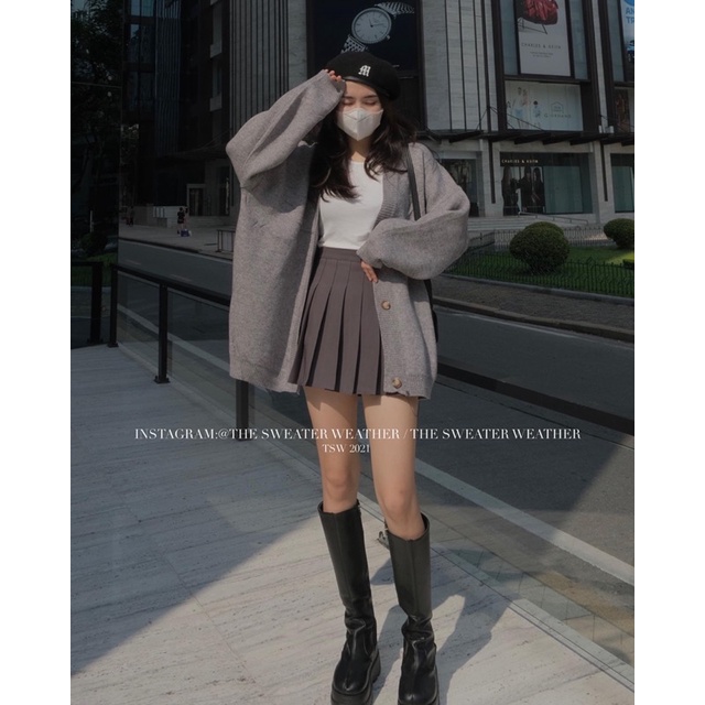 (Ảnh thật) Áo khoác cardigan len chất dày oversize thêu P the.sweaterweather TSW | BigBuy360 - bigbuy360.vn