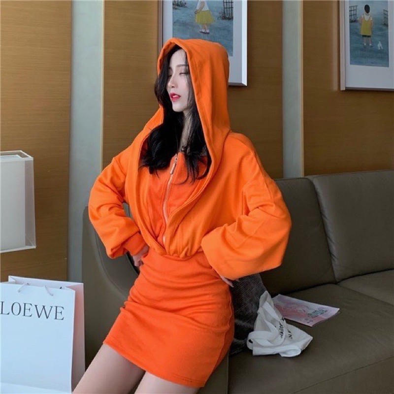 Váy hoodie body Ulzzang