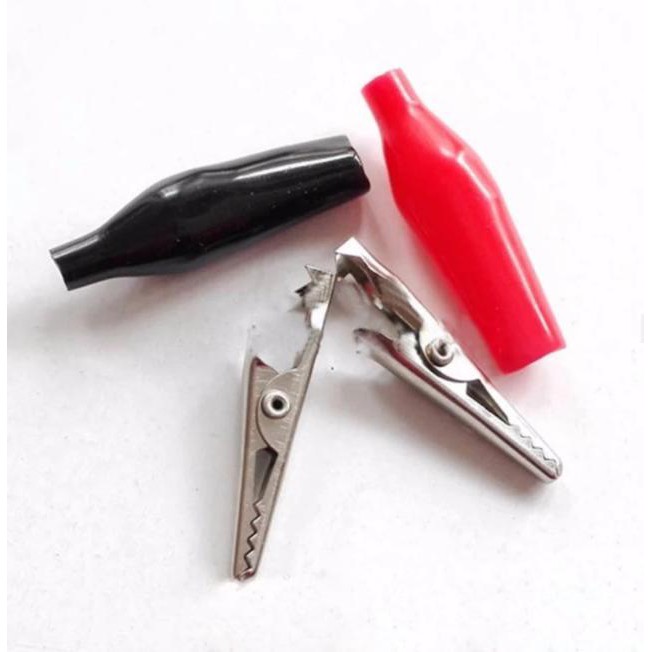 [Combo] 2 cặp kẹp cá sấu , kẹp bình 4cm ( 4 kẹp đỏ đen )