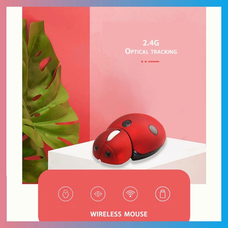 MINI SEVEN STAR Ladybug 2.4g chuột không dây chuột hoạt hình chuột mini chuột không dây chuột
