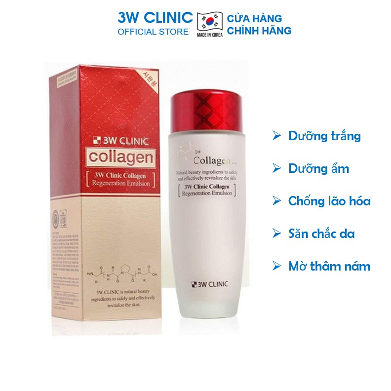 Sữa dưỡng da săn chắc chống lão hóa chiết xuất từ Collagen 3W Clinic Hàn Quốc 150ml