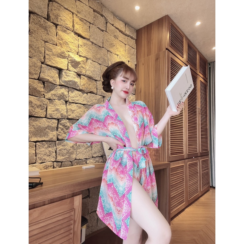 Choàng Ngủ Voan SOJUN Đồ Ngủ Sexy , set choàng voan kèm quần &lt;65kg