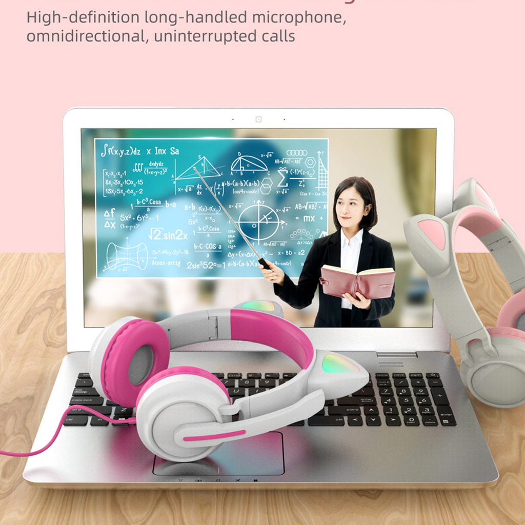Tai Nghe Chụp Tai Có Dây Âm Thanh Vòm Có Thể Gập Lại Và Điều Chỉnh Âm Lượng Cho Pc Laptop Điện Thoại Chất Lượng Cao