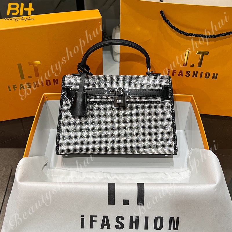 Túi Xách Đeo Vai Họa Tiết Da Cá Sấu Đính Đá Thời Trang Mới 2022 Cho Nữ