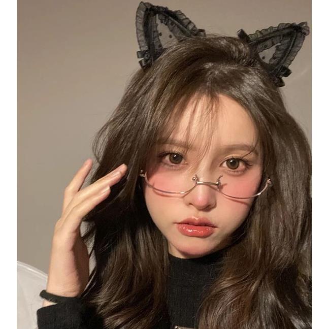 Mắt Kính Nửa Gọng Phong Cách Hàn Quốc Cá Tính D73