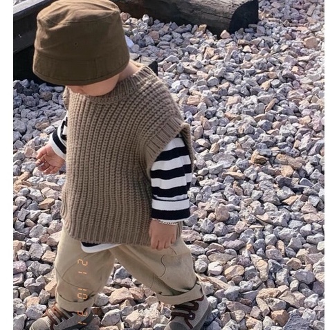 Áo len ghi lê trơn Hàn Quốc cho bé gái bé trai size 80-120