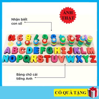 Đồ Chơi Montessori Cột Tính Bằng Gỗ Cho Bé Học Chữ Cái Và Số Đếm