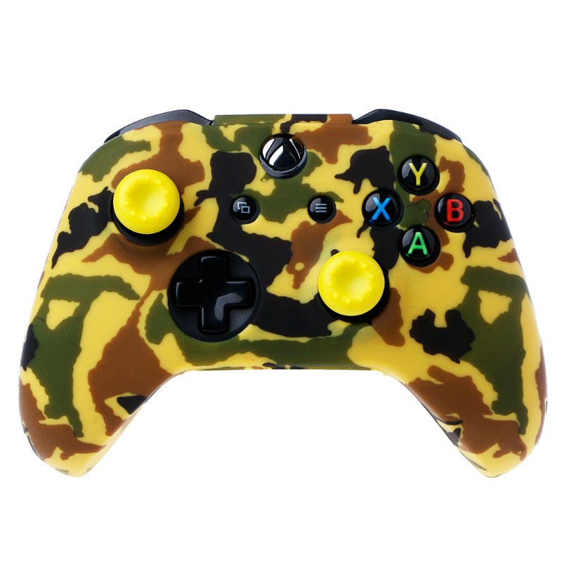 Alli Camouflage Silicone Gamepad Cover + 2 Joystick Caps For XBox One X S Controller