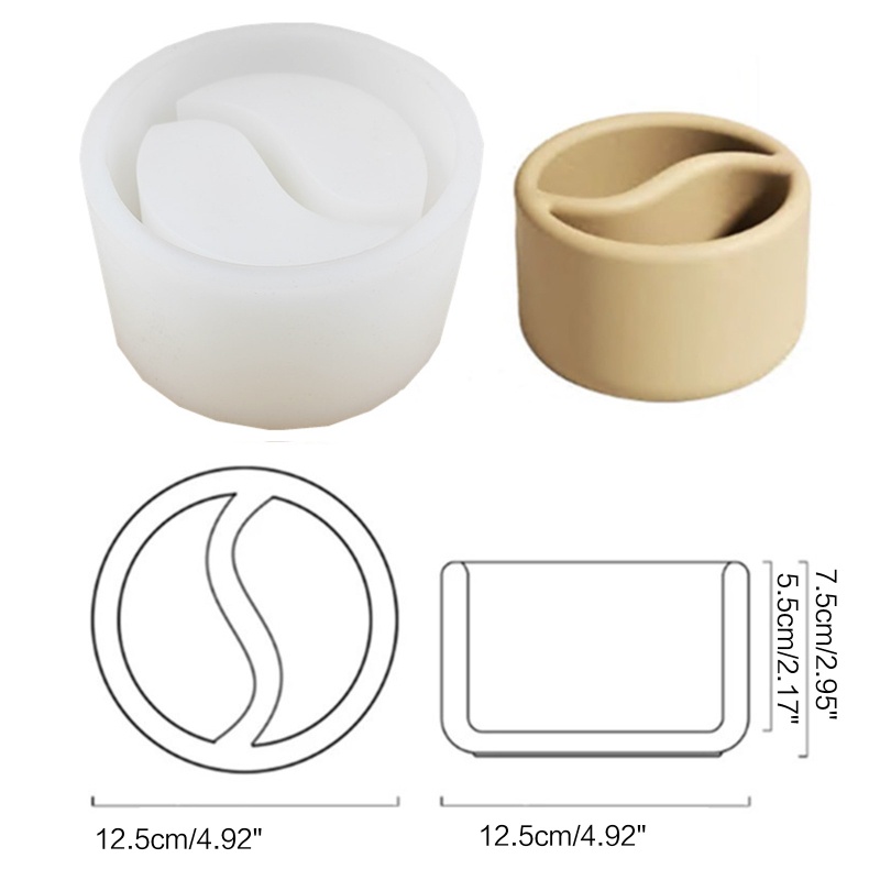 Khuôn Silicone Làm Đất Sét Hình Taichi / Hoa / Ống Đựng Bút Sáng Tạo