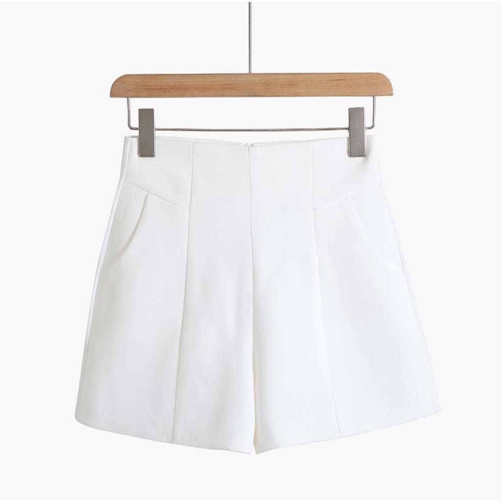 Quần short nữ lưng cao trơn phong cách cơ bản - Elleni