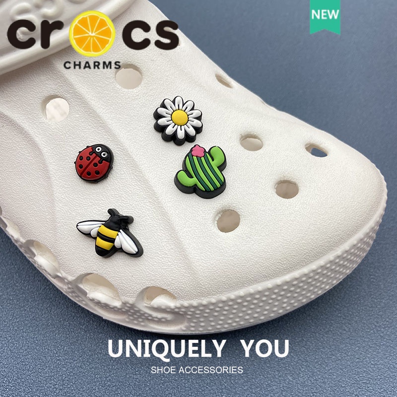 Khóa Giày Crocs Họa Tiết Bọ Cánh Cứng / Hoa Cúc / Ong Hoạt Hình DIY Thời Trang