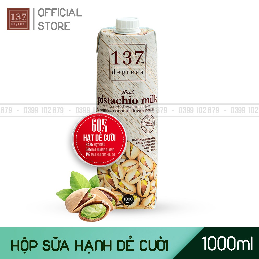 5 Vị Sữa Hạt Nguyên Chất 137 Degrees Thái Lan - Hộp 1000ml