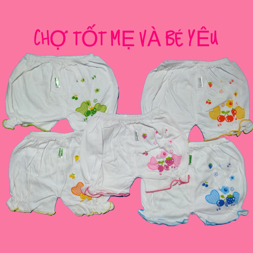 SET 5 QUẦN ĐÙI BÉ GÁI COTTON BÈO 5-13KG