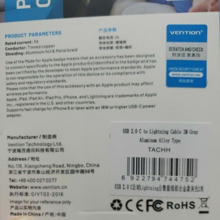 Cáp bọc dù type C to L 2m MFI