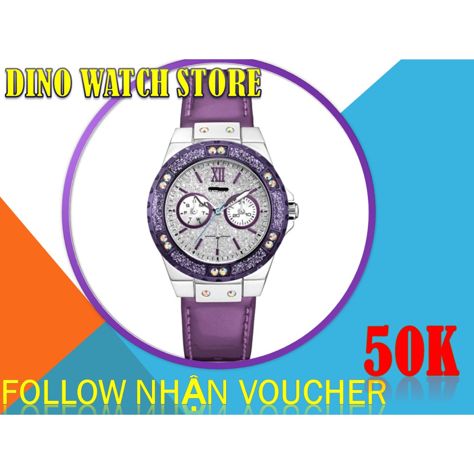 ĐỒNG HỒ NỮ GUESS W0775L6 DÂY DA MÀU TÍM
