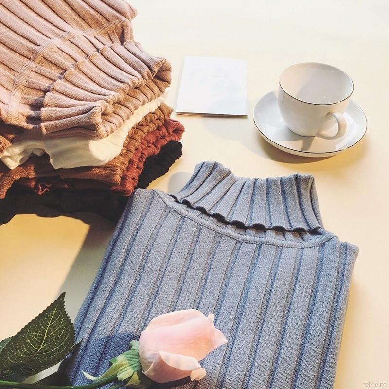 Áo Sweater Dệt Kim Cổ Lọ Thời Trang Giữ Ấm Cho Phái Nữ