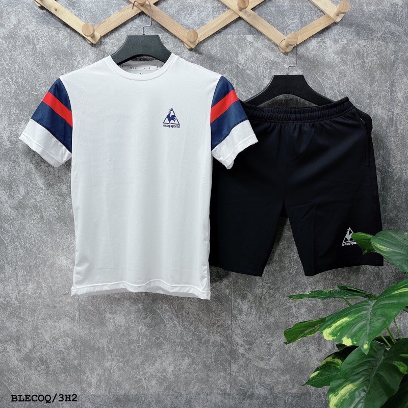 Bộ thể thao nam, bộ nam hè Lecoq Sportif cao cấp chất liệu thun lưới mát lạnh mã số TP2236