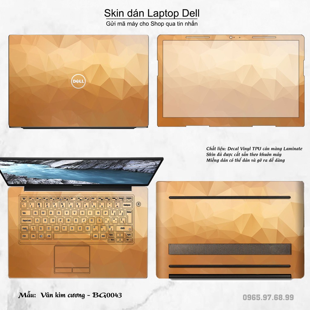 Skin dán Laptop Dell in hình Vân kim cương nhiều mẫu 2 (inbox mã máy cho Shop)