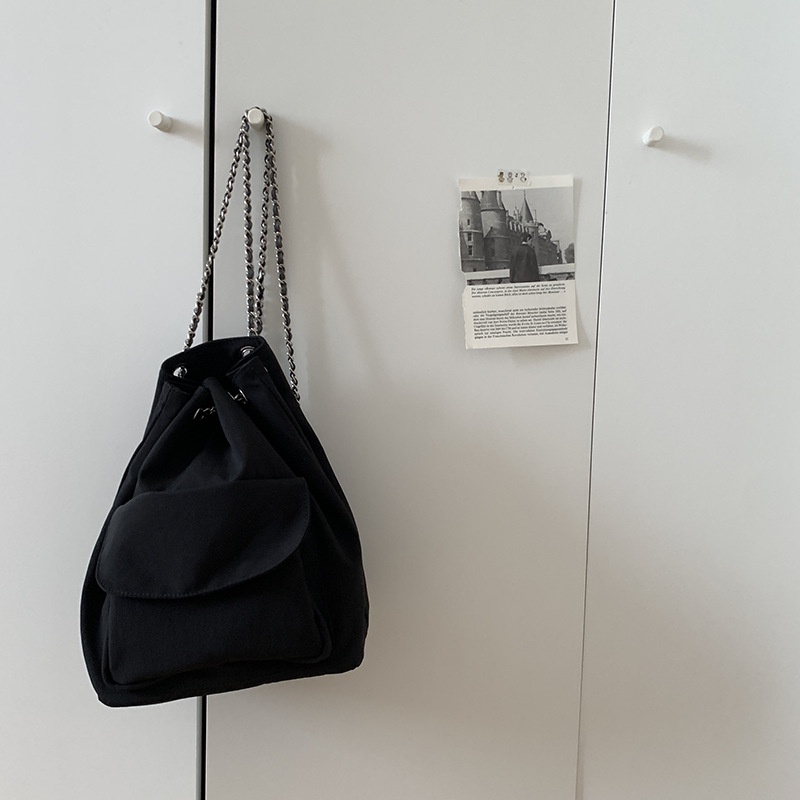 Ba Lô Rút Dây Lụa Sức Chứa Lớn Phong Cách Hàn Quốc Cho Nữ