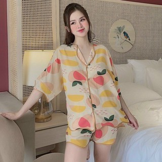 Đồ ngủ Pijama nữ lụa MANGO, Bộ đồ ngủ nữ ngắn Bông S.T.O.R.E