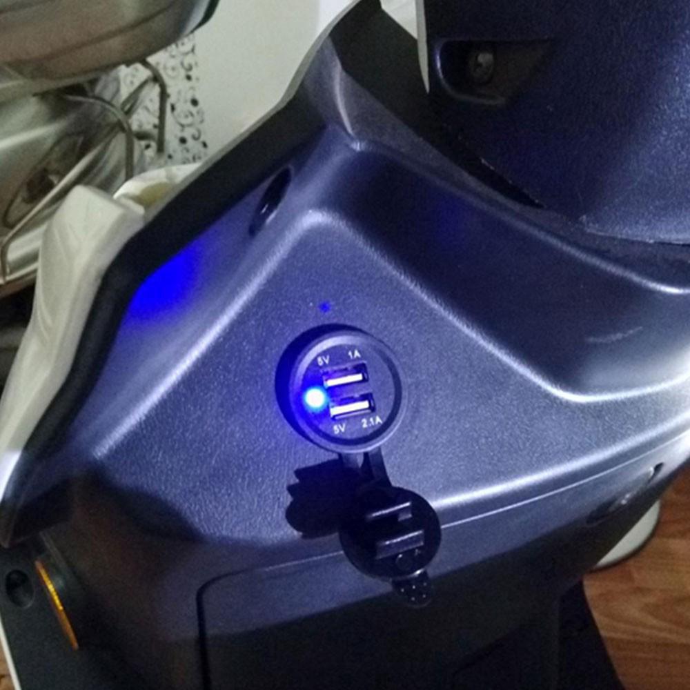 Ổ cắm cổng USB kép gắn cho xe máy