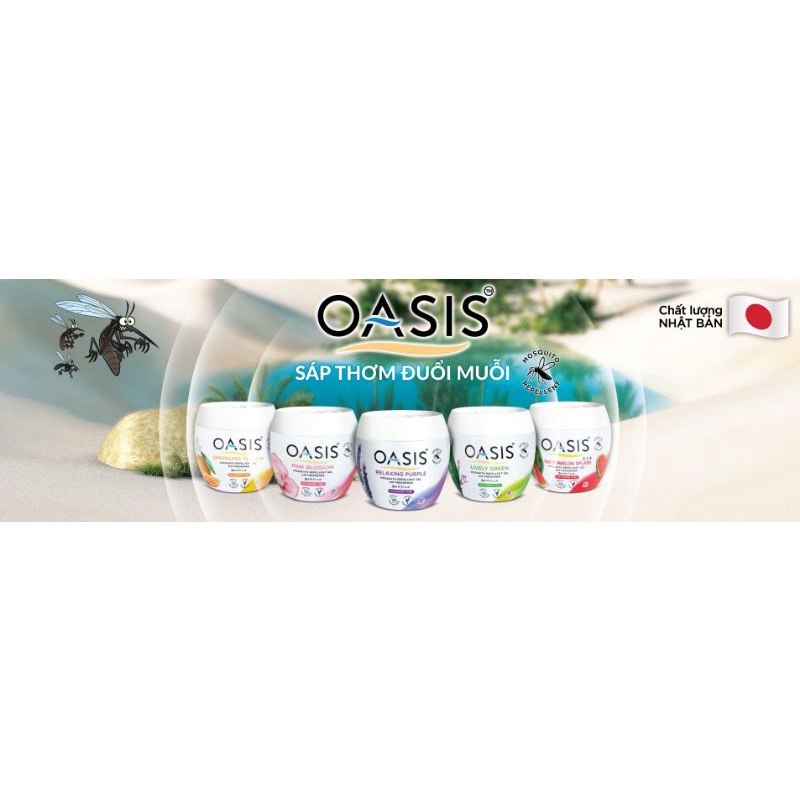 SÁP ĐUỔI MUỖI OASIS 180G (nhiều hương lựa chọn) hương thơm chiết xuất từ thiên nhiên