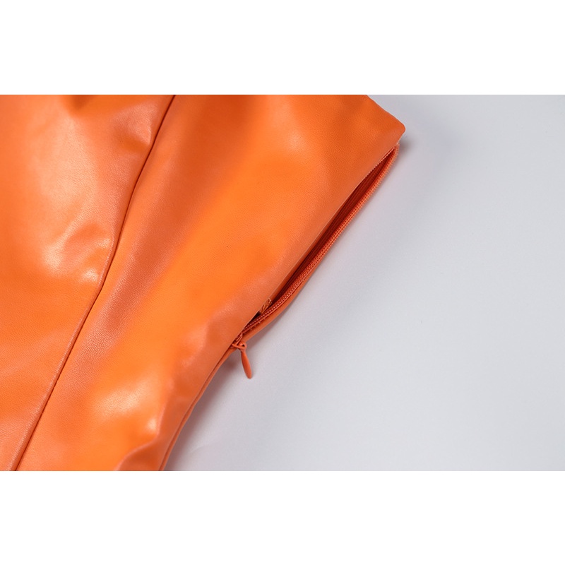 Đầm DUNEA da PU hở vai và lưng thiết kế thời trang cho nữ