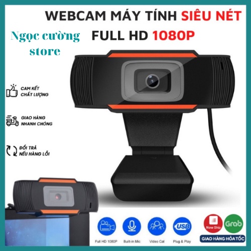 Webcam máy tính FULL HD 1080P có mic, Web camera laptop full box siêu nét hỗ trợ livestream, học trực tuyến