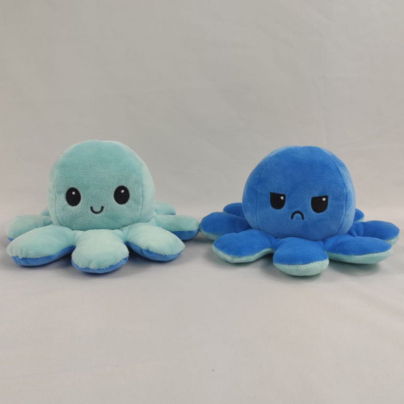 20CM Reversible Octopus two color Bạch tuộc nhồi bông cảm xúc YKTS